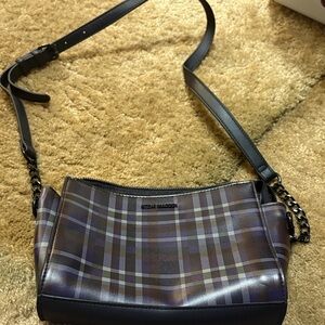 Steve Madden Purple and Black Plaid Crossbody Bag